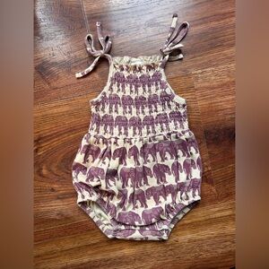 Kate Quinn Purple Elephant Organic Cotton Onesie